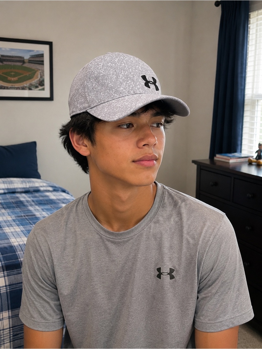 Under Armour Gray Speckled Cap Adjustable Athletic Hat OS